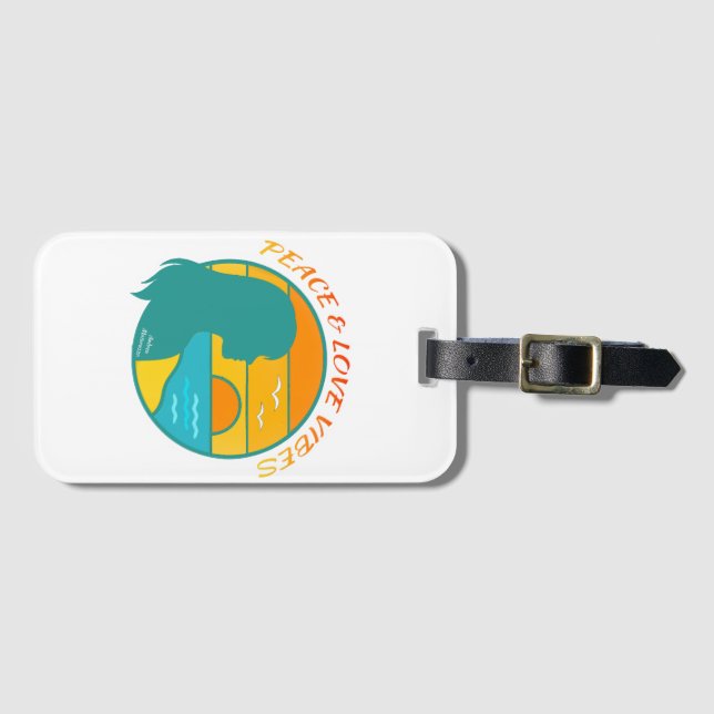 Peace & Love Vibes Luggage Tag (Front Horizontal)