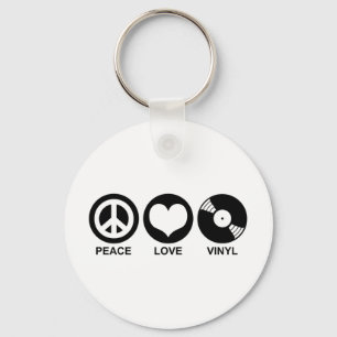 Peace Love Vinyl Keychain