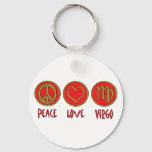 Peace Love Virgo Keychain