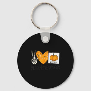 Peace Love Visuals Sped Teacher Pumpkin Skeleton H Keychain