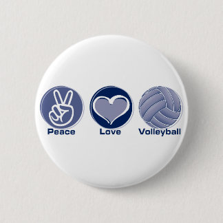 Peace Love Volleyball 2 Inch Round Button