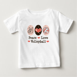 Peace Love Volleyball Baby T shirt