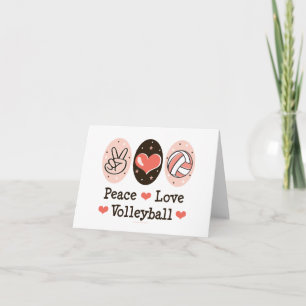 Peace Love Volleyball Blank Note Cards