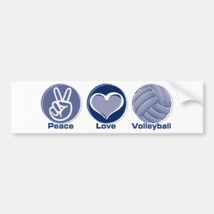 Peace Love Volleyball Bumper Sticker