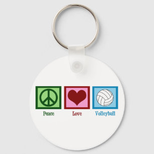 Peace Love Volleyball Cute Custom Keychain