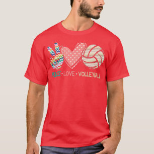 Peace Love Volleyball Cute Design for Women Teen G T-Shirt