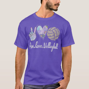 Peace Love Volleyball Cute Design for Women Teen G T-Shirt