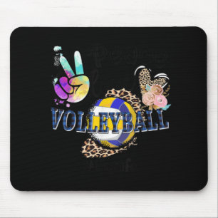 Peace Love Volleyball Gigi Life Mom Grandma Leopar Mouse Pad