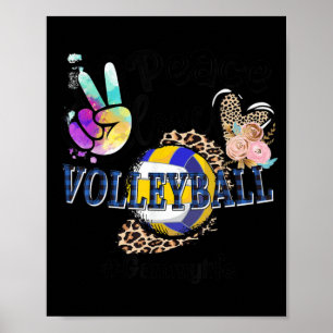 Peace Love Volleyball Gigi Life Mom Grandma Leopar Poster