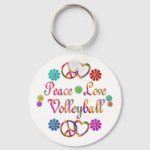 PEACE LOVE VOLLEYBALL KEYCHAIN