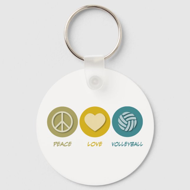 Peace Love Volleyball Keychain (Front)
