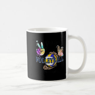 Peace Love Volleyball Memaw Life Mom Grandma Leopa Coffee Mug