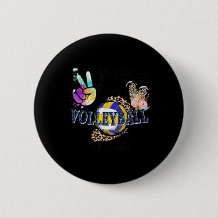 Peace Love Volleyball Mima Life Mom Grandma Leopar 2 Inch Round Button