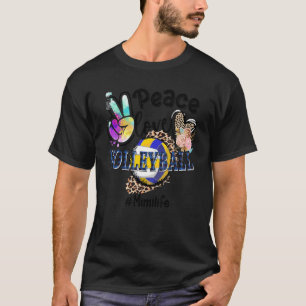 Peace Love Volleyball Modmother Life Mom Grandma L T-Shirt