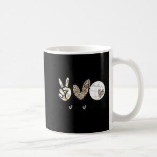 Peace Love Volleyball Mom Leopard Print Cheetah Pa Coffee Mug