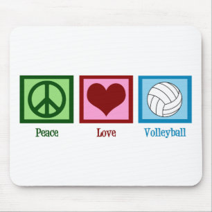 Peace Love Volleyball Mouse Pad
