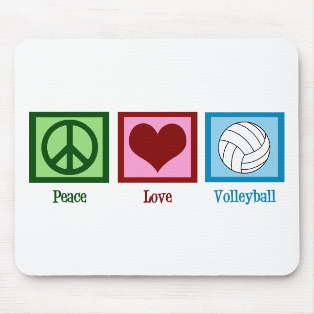 Peace Love Volleyball Mouse Pad (Front)