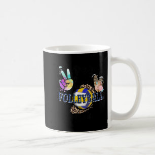 Peace Love Volleyball Oma Life Mom Grandma Leopard Coffee Mug