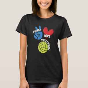 Peace Love Volleyball Player Game Team Coach Sette T-Shirt