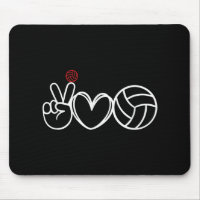 Peace Love Volleyball Player Graphic 