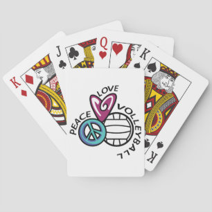 Peace Love Volleyball Playing Cards