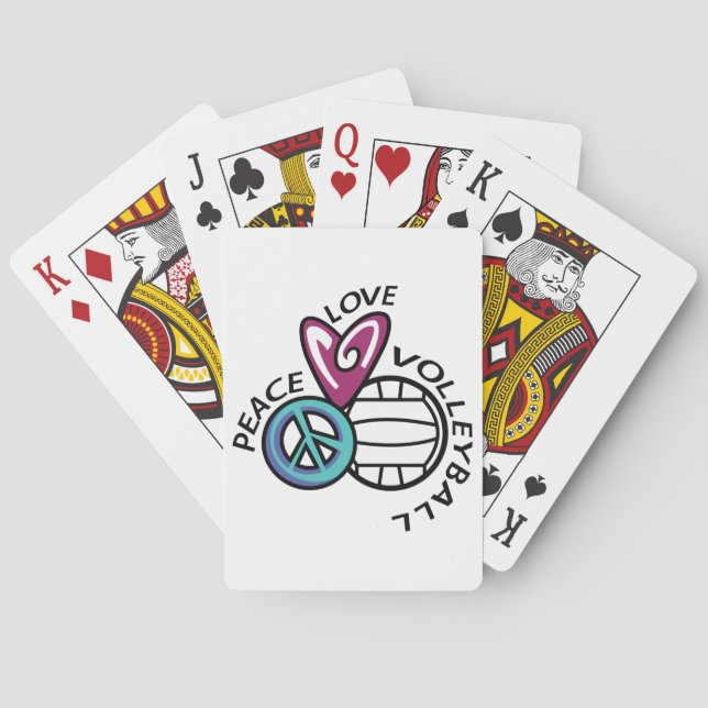 Peace Love Volleyball Playing Cards (Back)