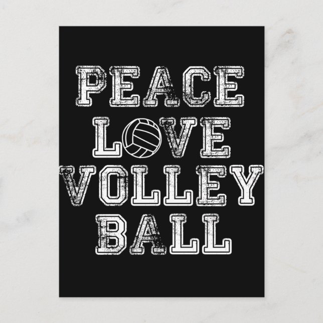 Peace, Love, Volleyball Postcard (Front)