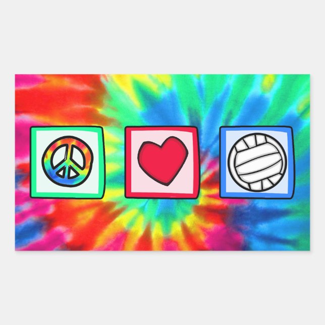 Peace, Love, Volleyball Sticker (Front)