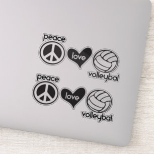 Peace, Love, Volleyball Sticker
