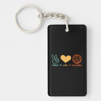 Peace Love Volleyball Volleyball Player Keychain