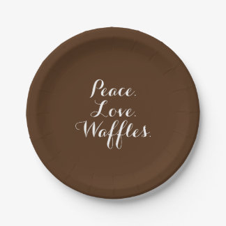 Peace. Love. Waffles. Paper Plate