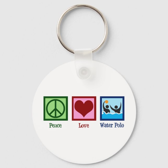 Peace Love Water Polo Keychain (Front)