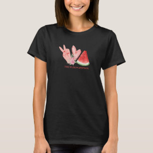 Peace Love Watermelon Fruit For Women Teen Girls T-Shirt