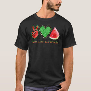 Peace Love Watermelon  Summer Fruit  Men Women T-Shirt