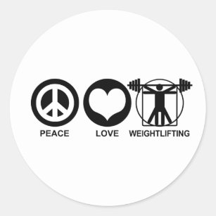 Peace Love Weightlifting Classic Round Sticker