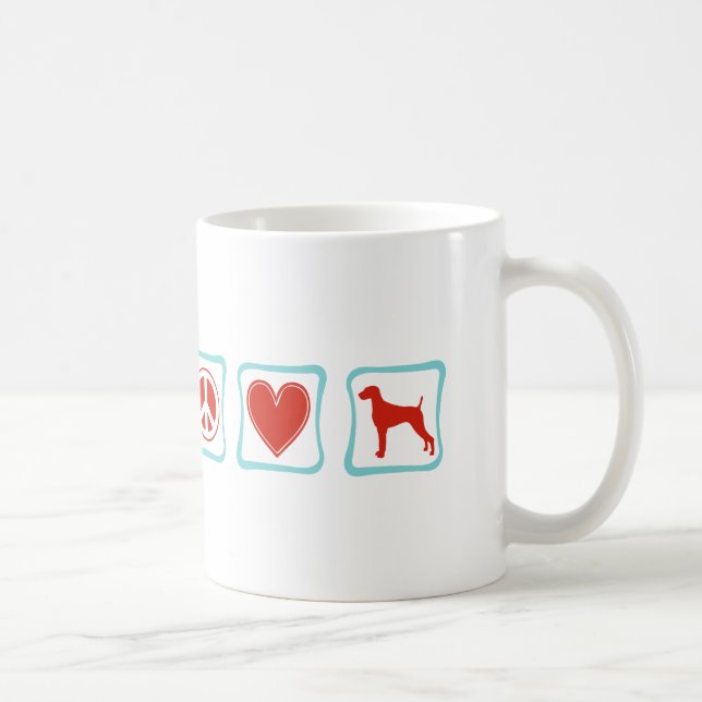 Peace Love Weimaraners Squares Coffee Mug (Right)