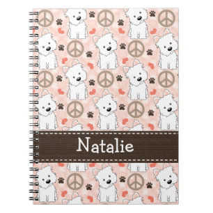 Peace Love Westies Spiral Notebook Journal