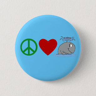 Peace Love Whales T shirts, Travel Mugs, Gifts 2 Inch Round Button