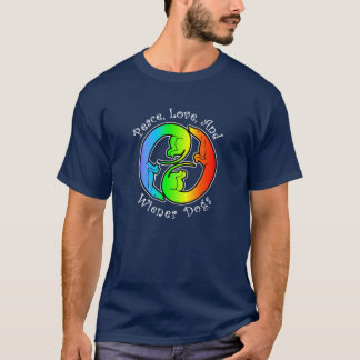 Peace, Love, & Wiener Dogs Dark T-Shirt
