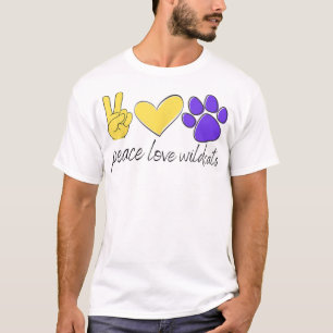 Peace Love Wildcats School Team Spirit T-Shirt