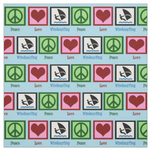Peace Love Windsurfing Fabric