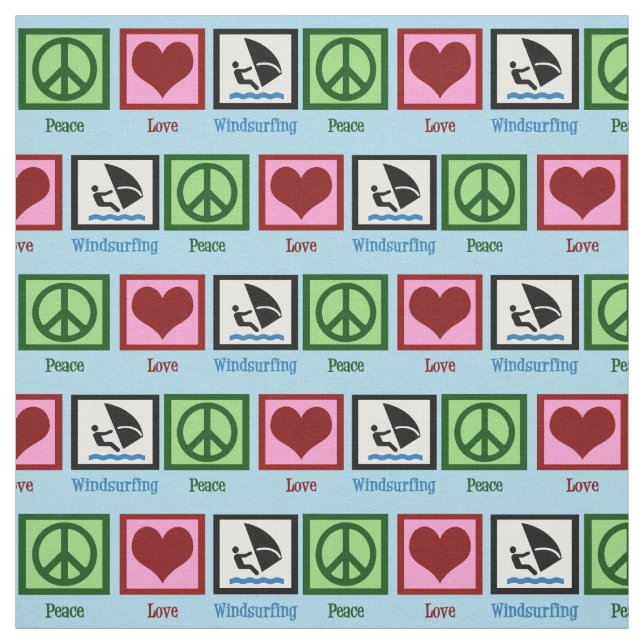 Peace Love Windsurfing Fabric (Swatch)