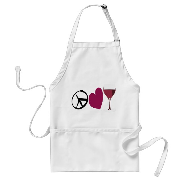Peace Love & Wine Apron (Front)