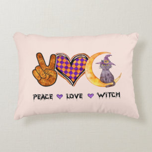 Peace, Love, Witch Accent Pillow
