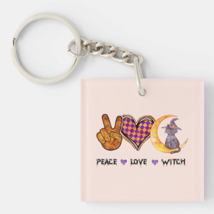 Peace Love Witch – Halloween Design Keychain