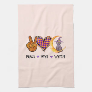 Peace Love Witch – Halloween Design Kitchen Towel