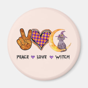 Peace Love Witch – Halloween Design Magnet