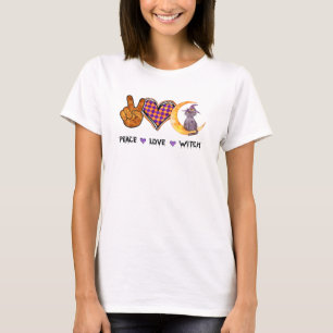 Peace Love Witch – Halloween Design T-Shirt