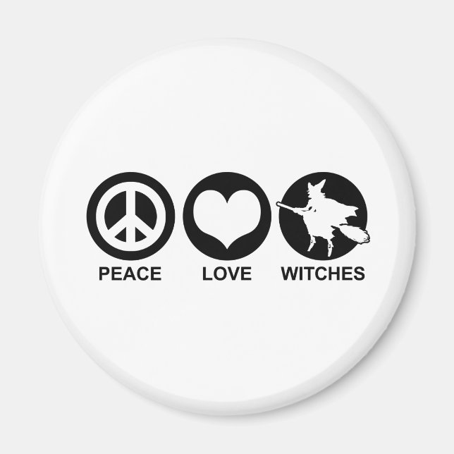 Peace Love Witches Magnet (Front)