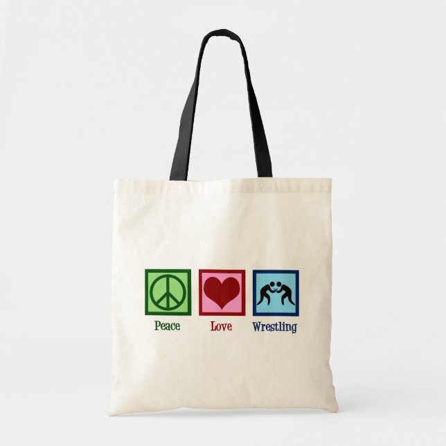 Peace Love Wrestling Tote Bag (Front)
